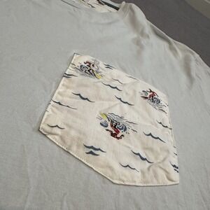 An Original Penguin Men's Surfing Print Blue Size Large Shirt Beach Ocean‎ Surf